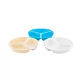 Assiette réutilisable PC blanche 3 compartiments 255x40